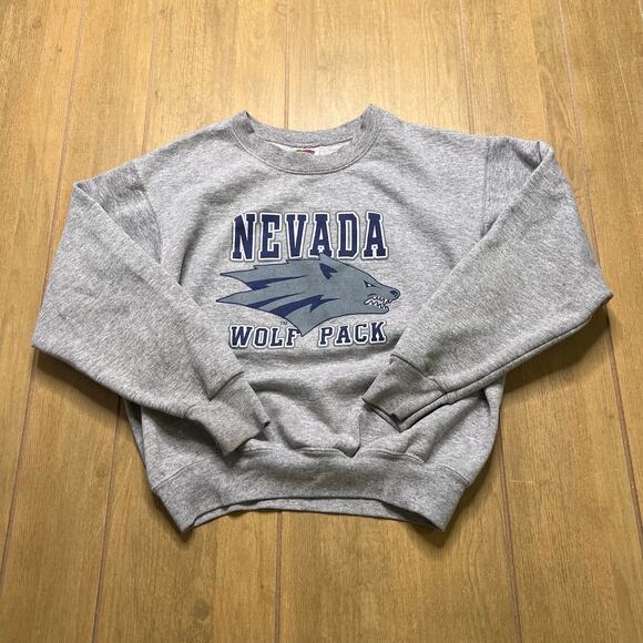 Fruit of the Loom Other - Nevada Wolf‎ Pack Crewneck Sweatshirt Gray Logo Youth XL 14/16 Vintage Y2K
